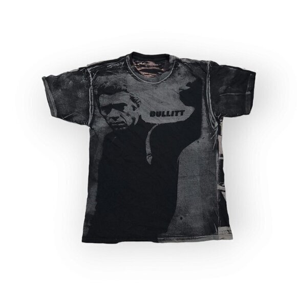 Vintage Bullitt Steve McQueen Promo Mustang All Over Print T Shirt Mens Large‎ - Picture 1 of 7